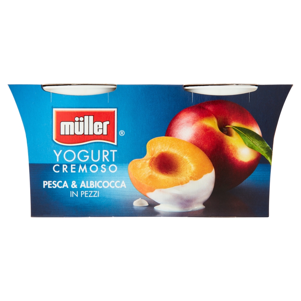 Yogurt Cremoso Pesca Albicocca in Pezzi, 2x125 g
